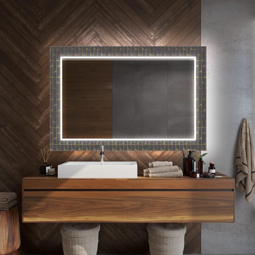 Espelho com iluminação led DecorRectangulares espelho decorativo com iluminação para o banheiro  x=60 x   y=60 cm