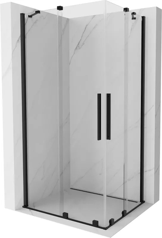 Mexen Velar Duo cabine de duche deslizante 90 x 80 cm, transparente, preta - 871-090-080-02-70