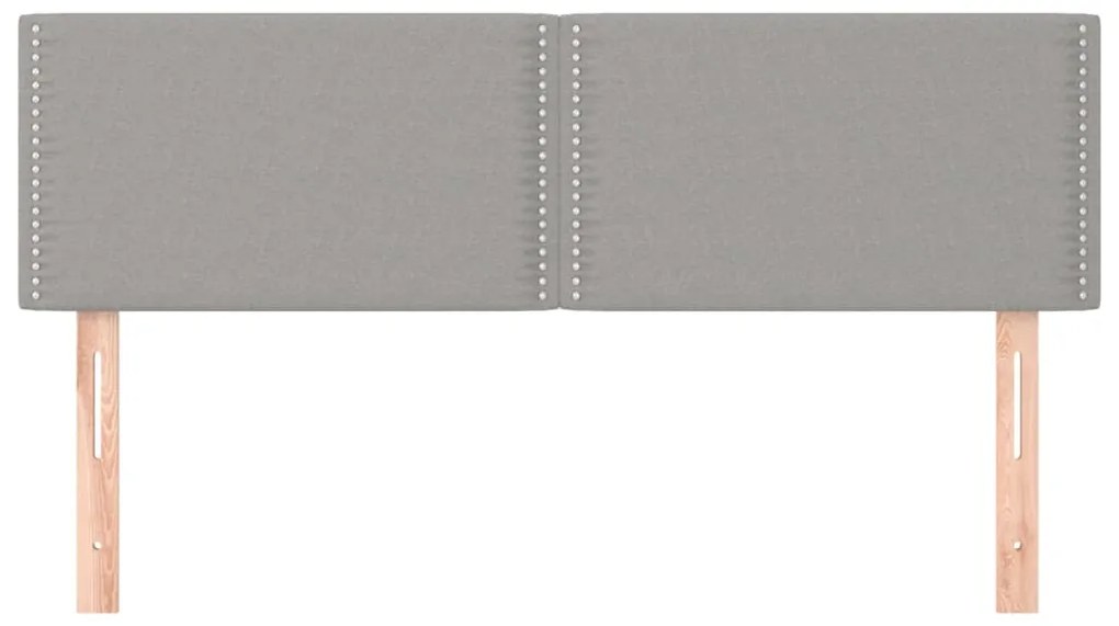Cabeceira de cama 2 pcs tecido 72x5x78/88 cm cinzento-claro