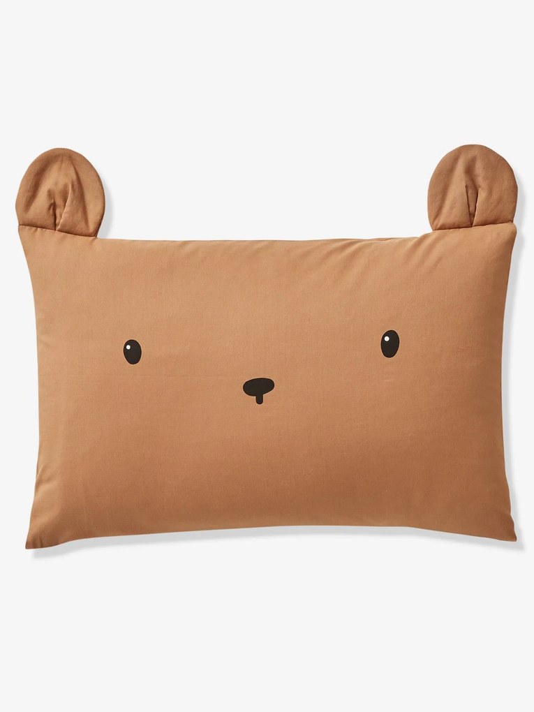 Agora -25% | Fronha de almofada para bebé, urso Green Forest castanho medio liso com motivo