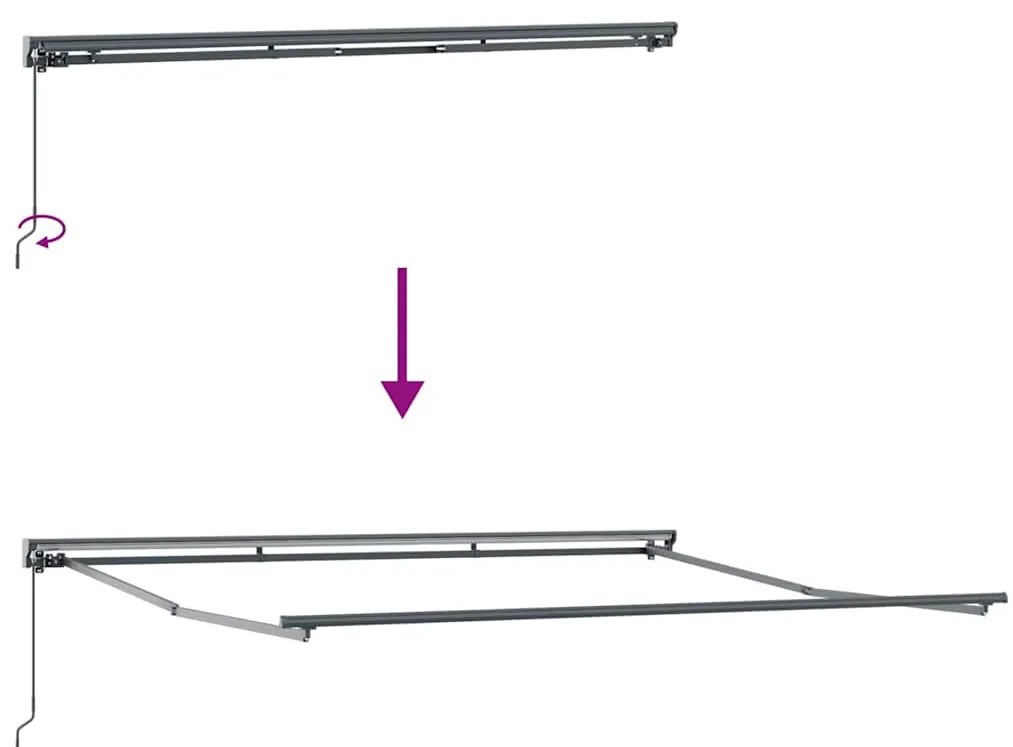 Toldo Retrátil Antracite e Branco 400x300 cm Poliéster e Aço