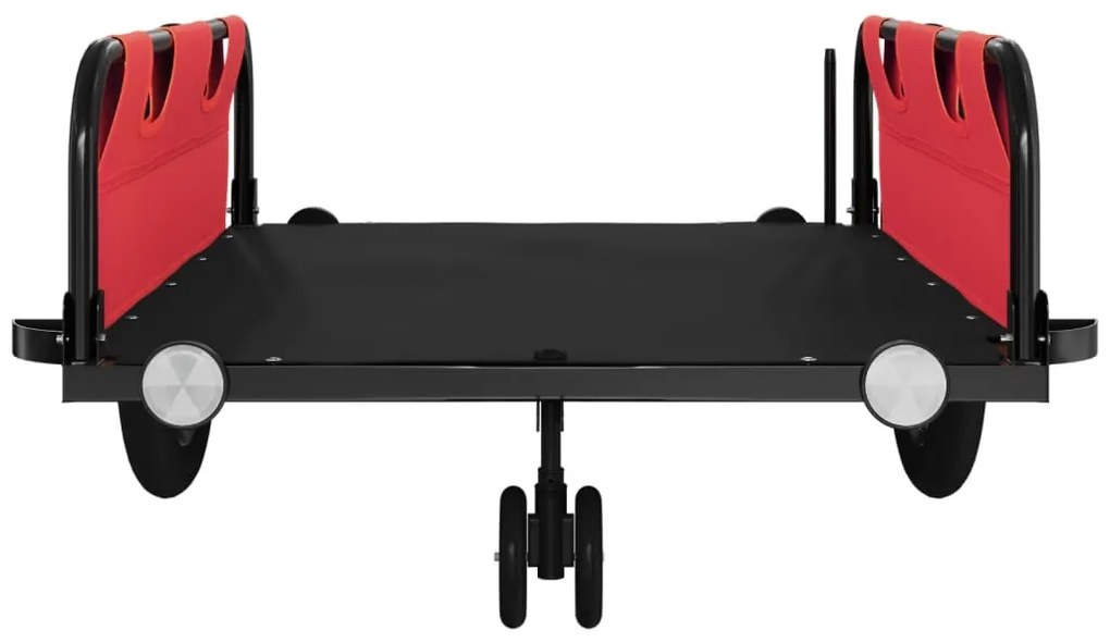 Reboque bicicleta tecido oxford/ferro vermelho/preto