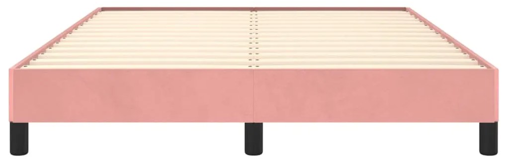 Estrutura de cama 140x200 cm veludo rosa