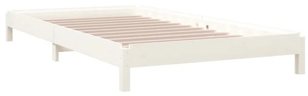 Cama empilhável 100x200 cm madeira de pinho maciça branco