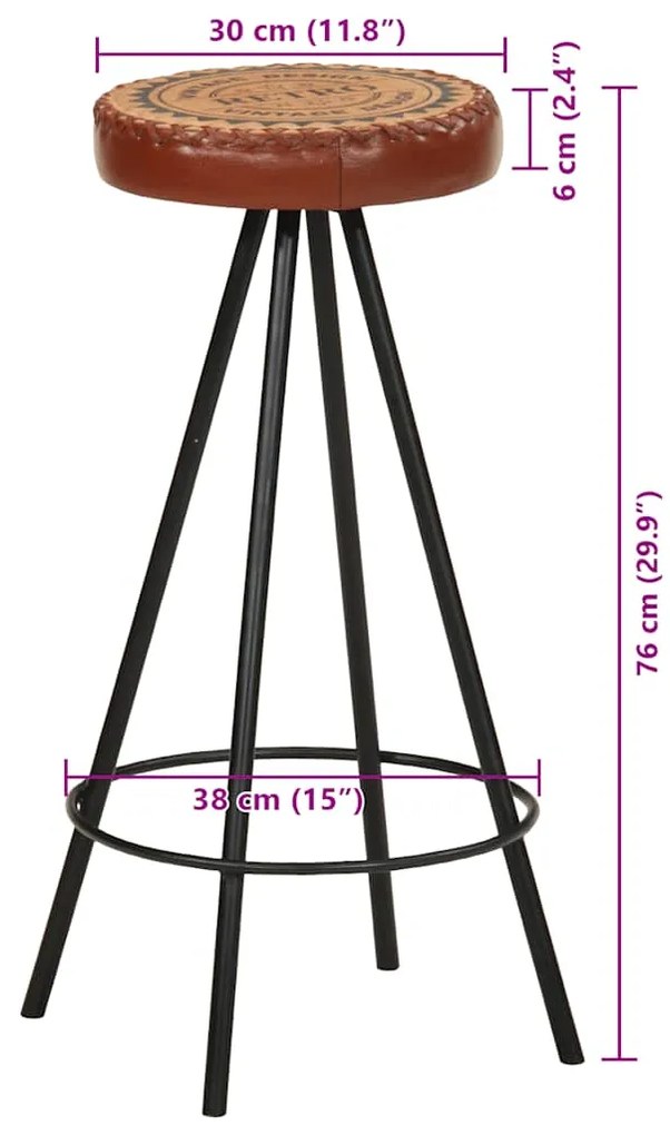 Bancos de bar 4 pcs couro genuíno