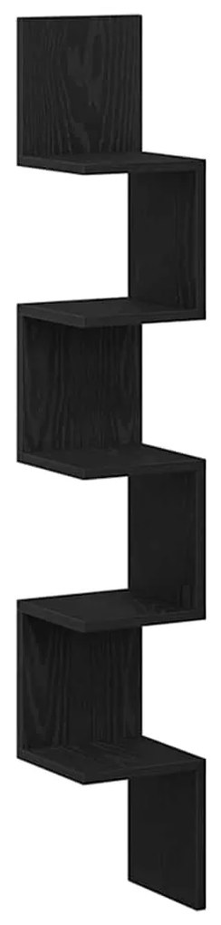 Estante de Canto vidaXL Preta Carvalho 20x20x127,5 cm em Madeira de En