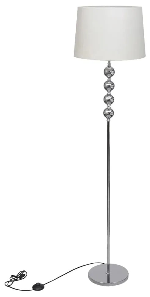 Candeeiro de chão suporte alto + abajur e 4 bolas branco