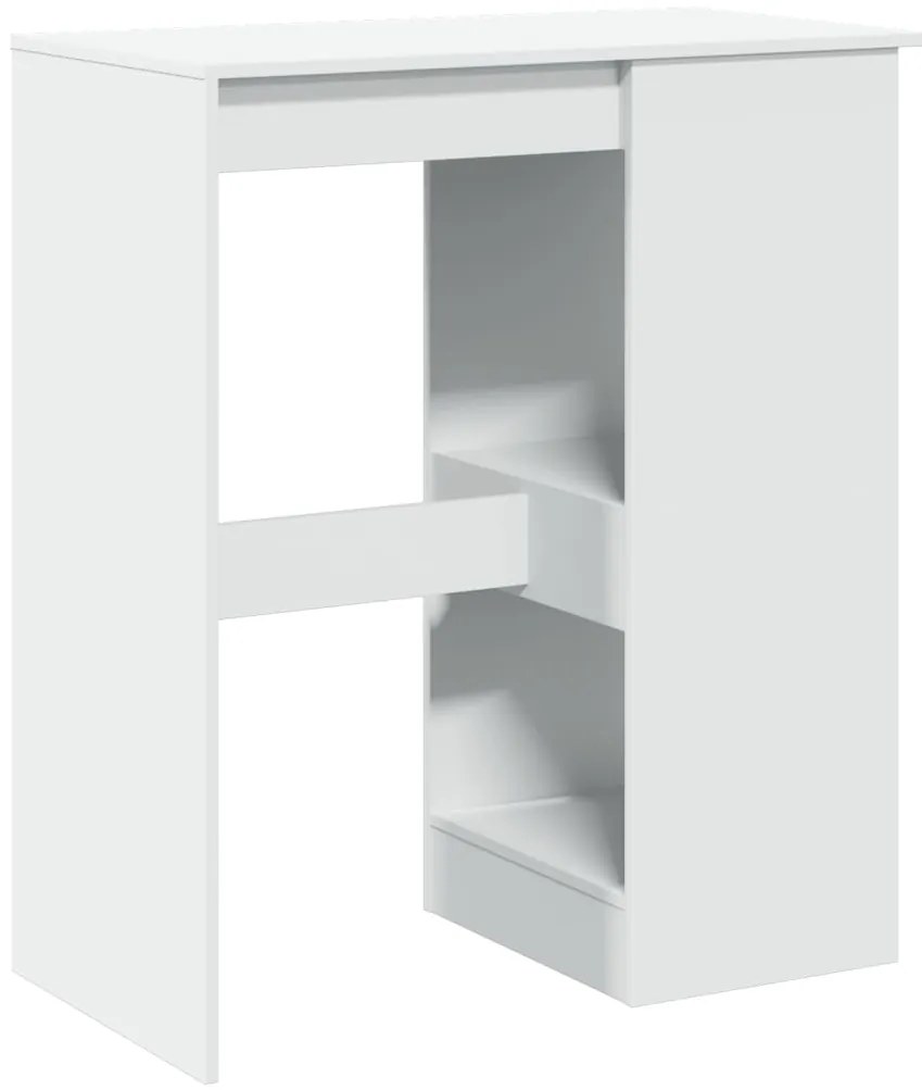 Mesa de bar com prateleiras derivados de madeira branco