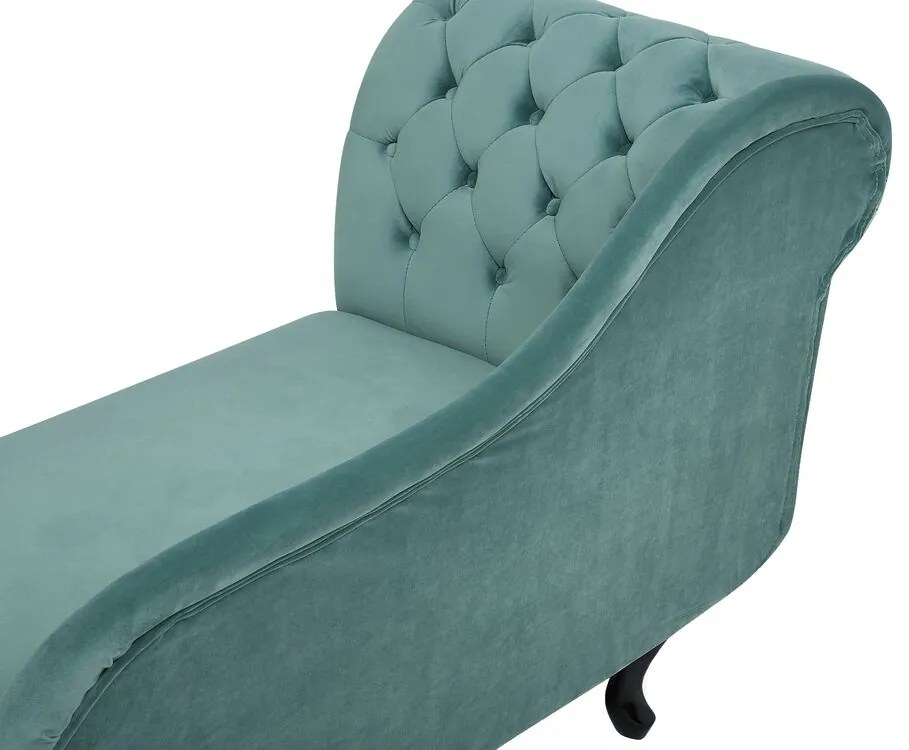 Chaise-longue à esquerda em veludo verde menta NIMES Beliani
