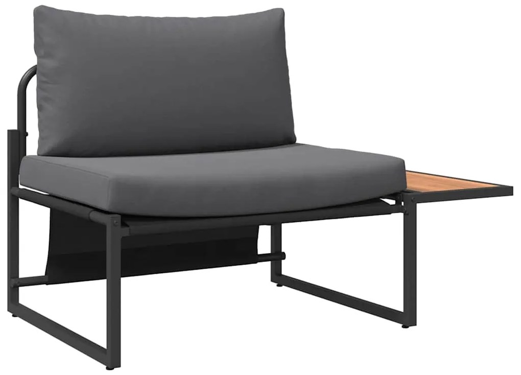 Conjunto de Sofá de Jardim em 2 Peças com Assentos em Antracite