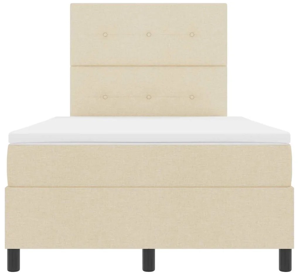 Cama com Estrado e Colchão LED Creme 120 x 200 cm