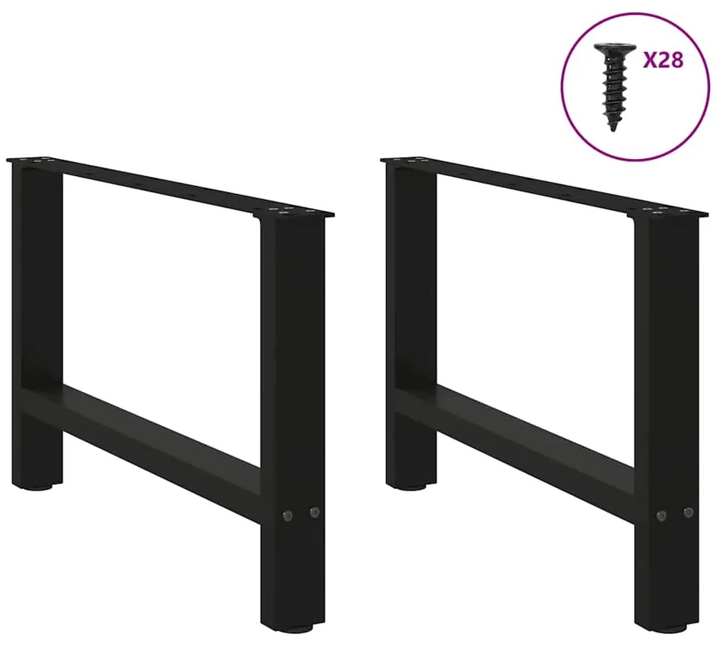 Pés para mesa de centro pretos 2 peças 70x(42-43) cm aço