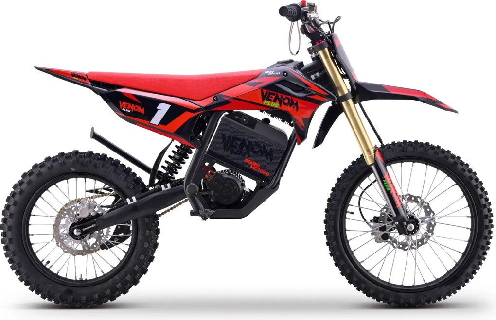 Mota cross para crianças Motocross Motors Venom – 8000W, 3 modos de condução Vermelha