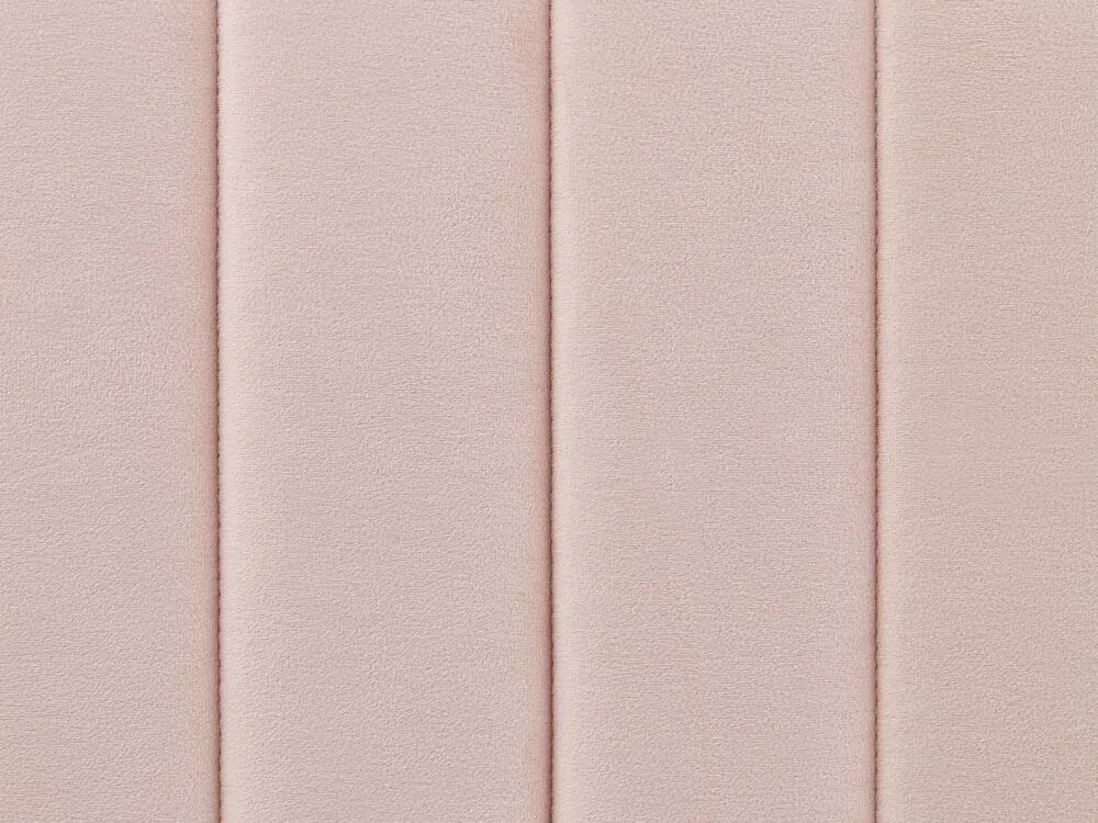 Cama de casal em veludo rosa pastel 180 x 200 cm LUNAN Beliani