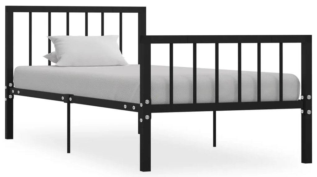 Estrutura de cama 100x200 cm metal preto