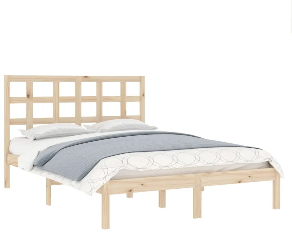 Estrutura de cama 140x190 cm madeira maciça