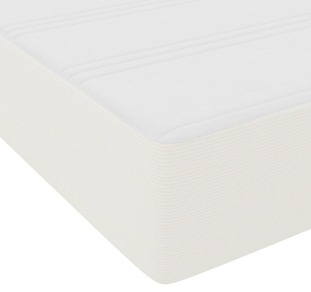 Cama Box Spring com Colchão Creme 100x200 cm Tecido de Corduroy