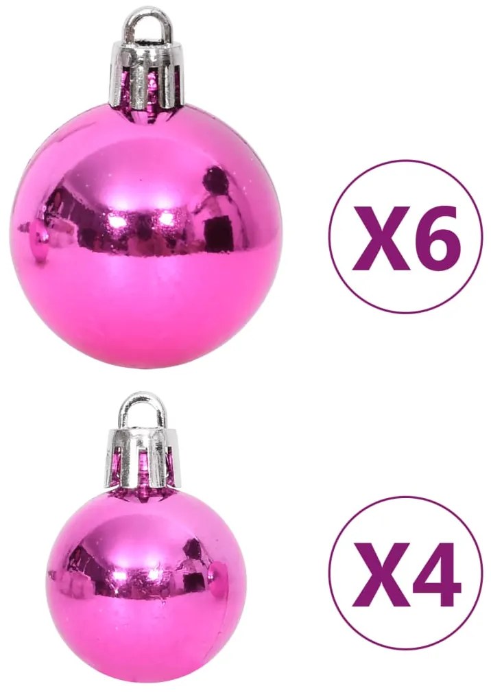 108 pcs conjunto de enfeites de Natal branco e rosa