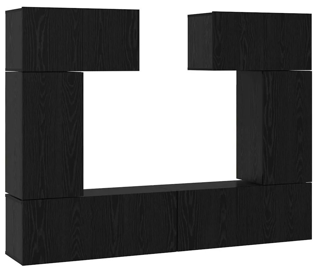 Conjunto de móvel de TV 6 pcs Carvalho preto 80 x 30 x 30 cm