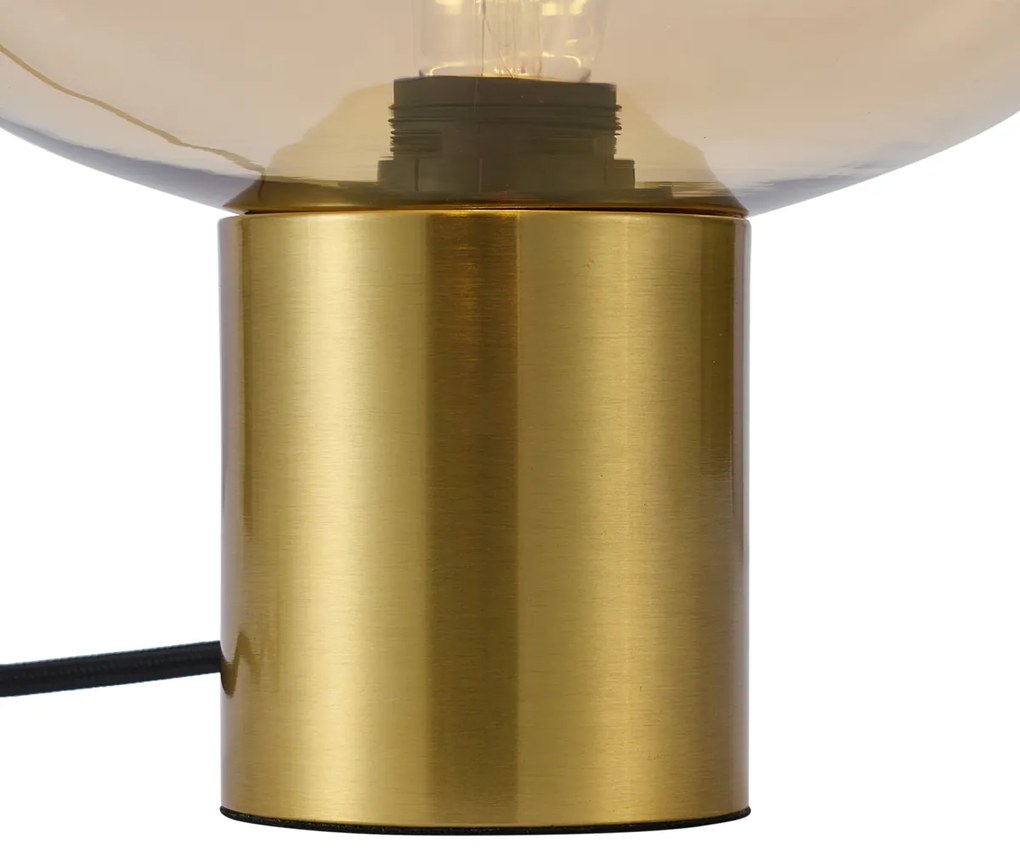 Candeeiro de Mesa Design Latão com Vidro Âmbar - Umbrella