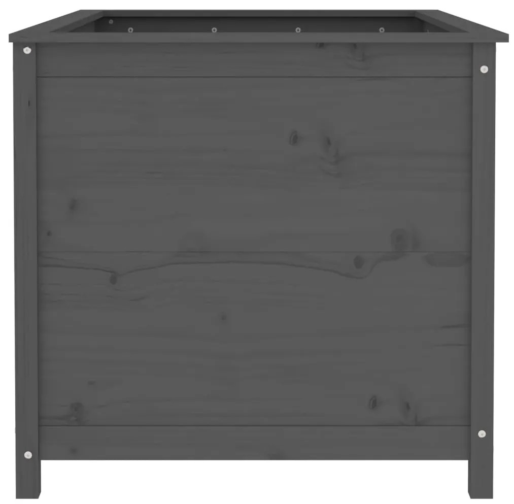 Canteiro elevado de jardim 119,5x82,5x78 cm pinho maciço cinza