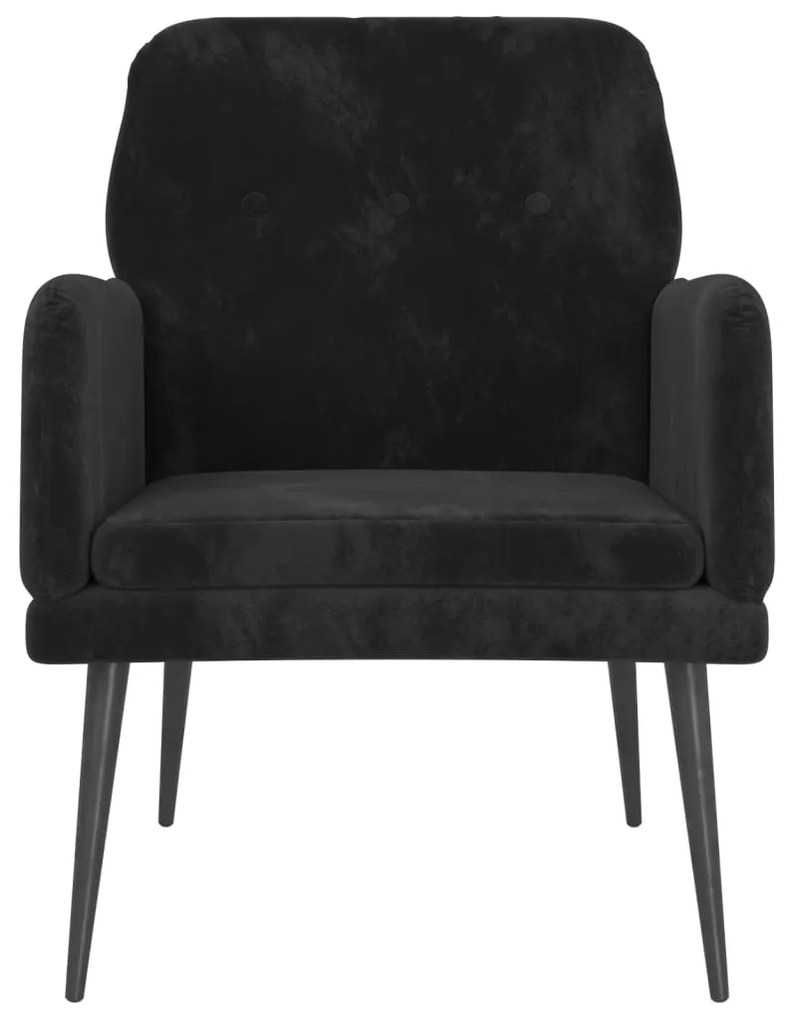 Cadeira c/ apoio de braços 62x79x79 cm veludo preto