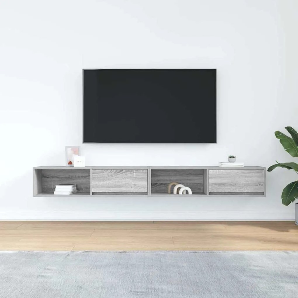 Móveis de TV 2pcs 100x31x25,5cm deriv. madeira cinzento sonoma