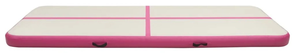 Colchão de ginástica insuflável c/ bomba 300x100x15 cm PVC rosa