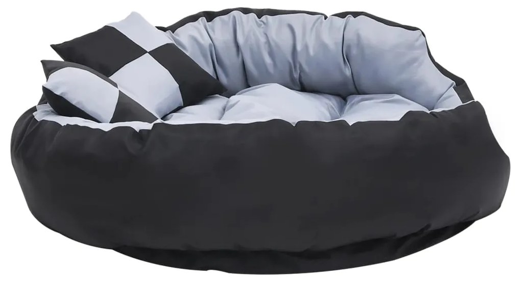 Almofadão p/ cães reversível e lavável 110x80x23 cm cinza/preto