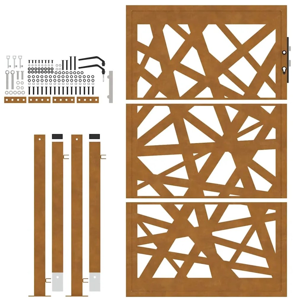 Portão de jardim 105x155 cm design de luz em aço resistente