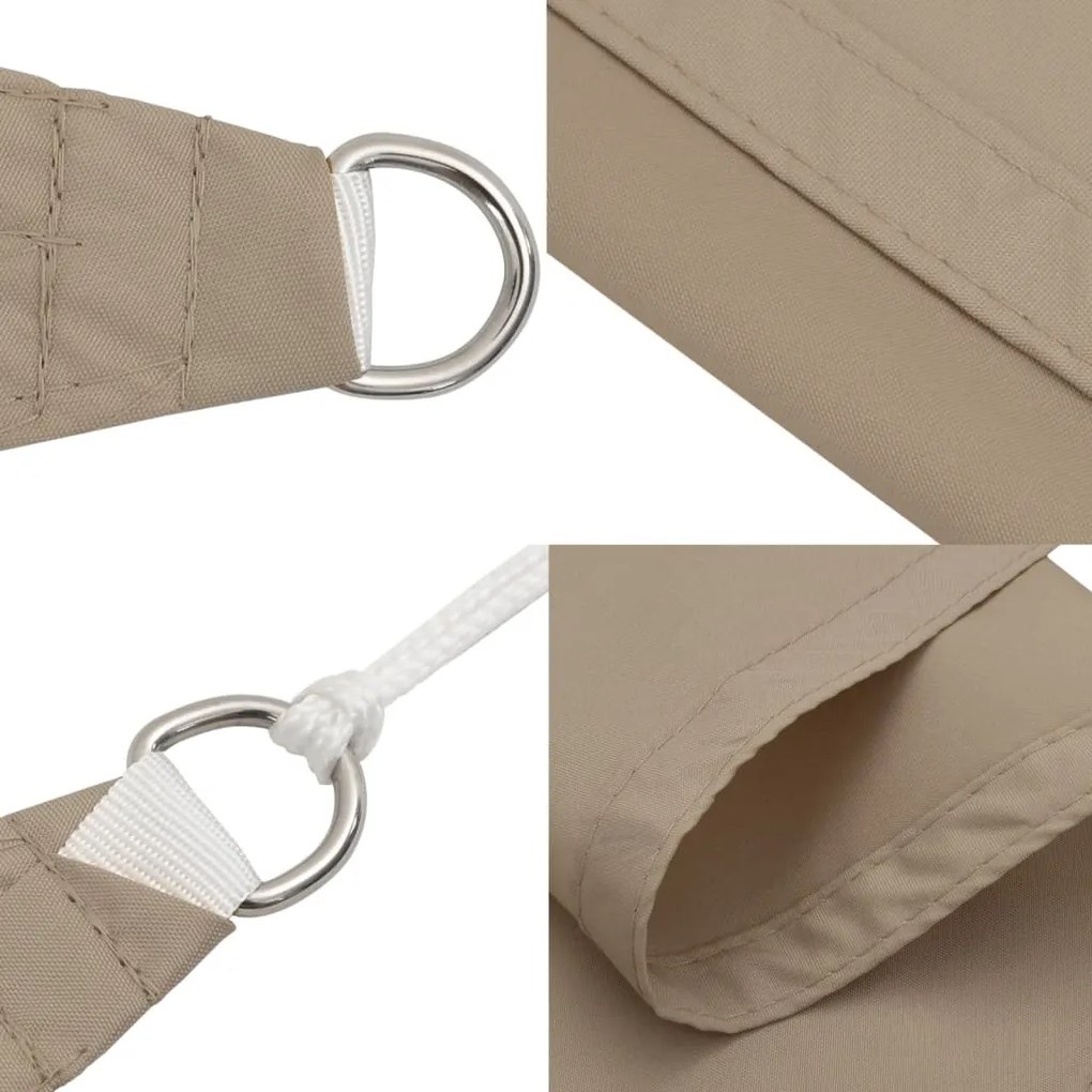 Para-sol vela tecido oxford triangular 3x4x5m cinza-acastanhado