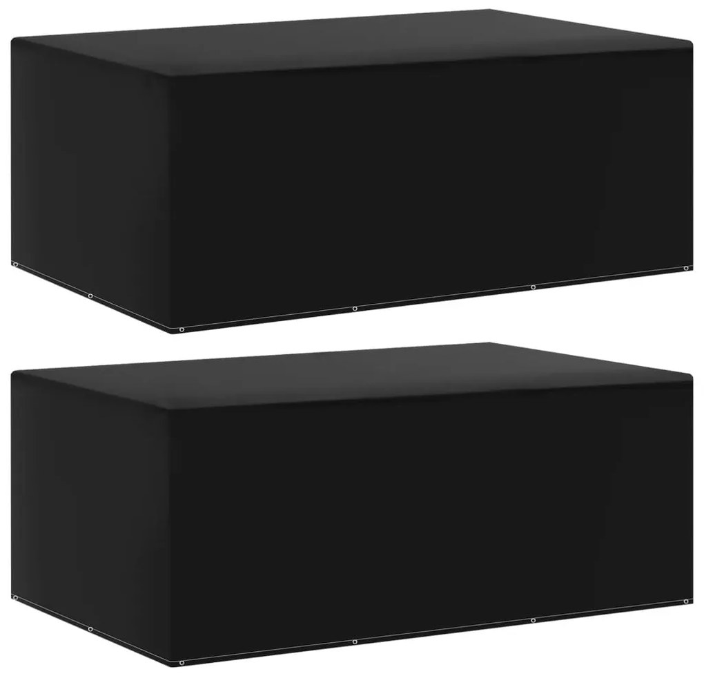 Capas para mobiliário de jardim 2 pcs 7 ilhós 225x143x90 cm