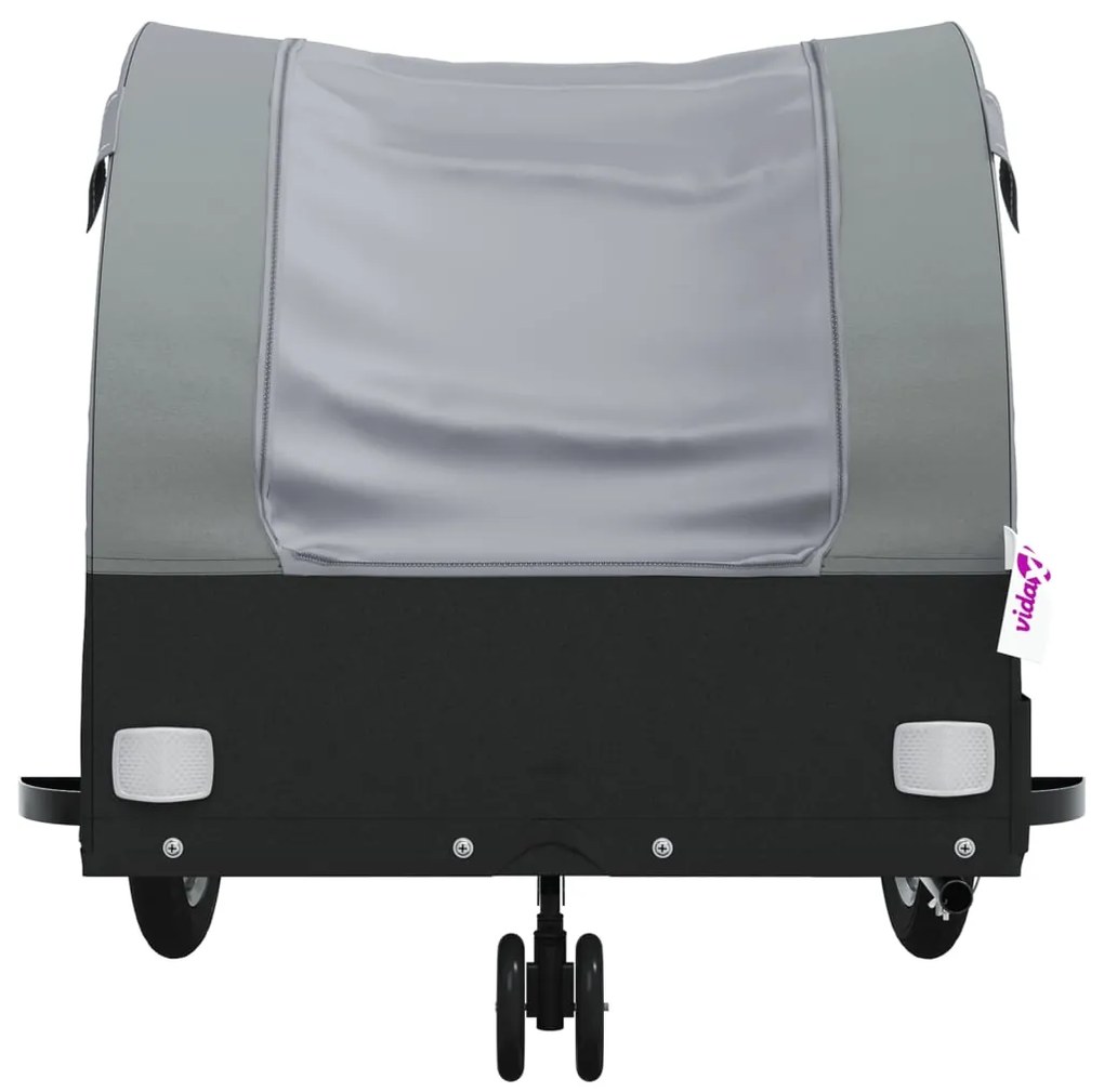 Reboque para bicicleta 30 kg ferro preto e cinza