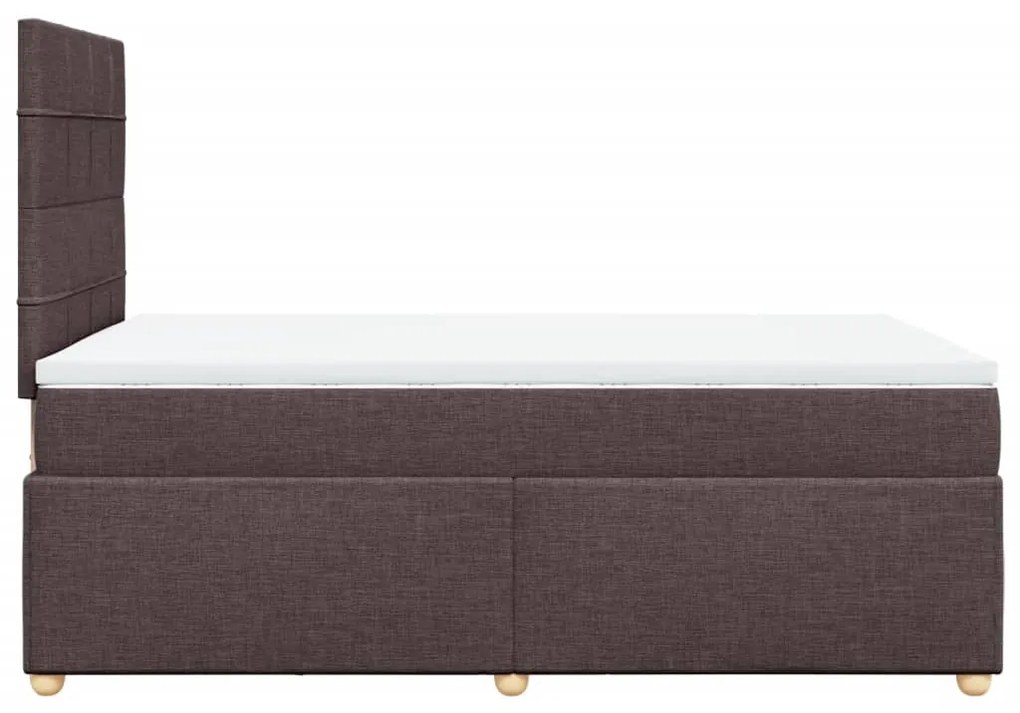 Cama boxspring com colchão 120x190 cm tecido castanho-escuro