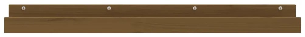 Prateleiras de parede 2pcs 110x12x9cm pinho maciço castanho-mel