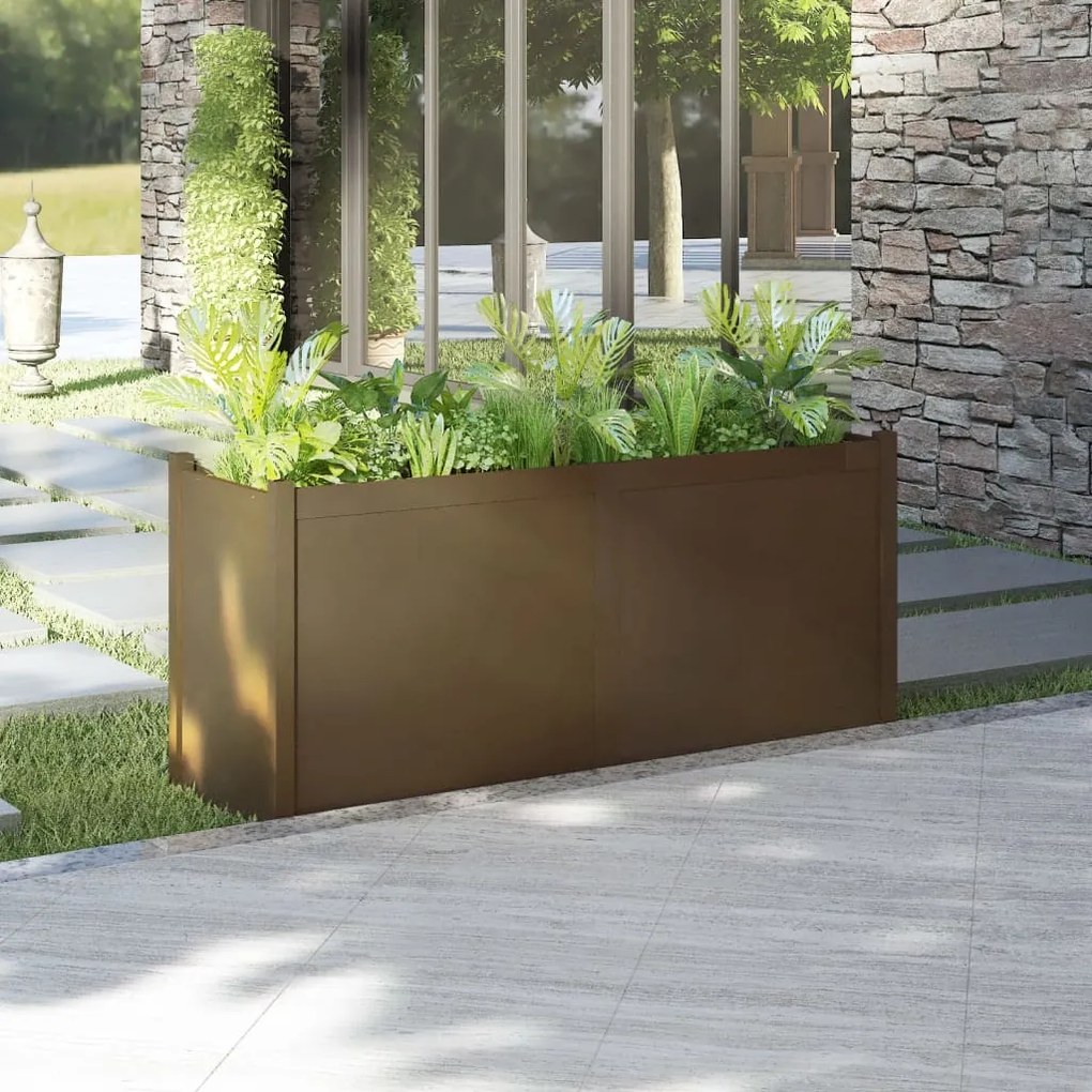 810757 vidaXL Vaso/floreira de jardim 150x50x70 cm pinho maciço castanho-mel