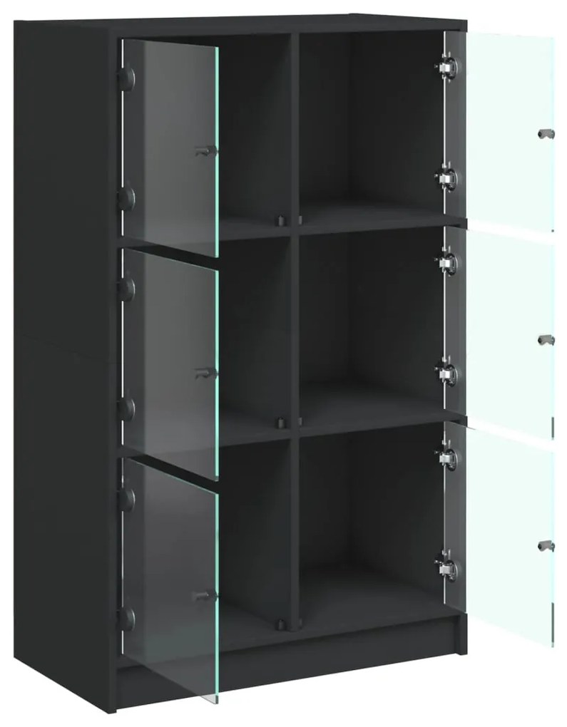 Armário alto c/ portas 68x37x109 cm derivados de madeira preto