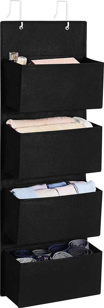 Armazenamento para guarda roupa suspenso que poupa espaço 33,5 x 12 x 100 cm, preto
