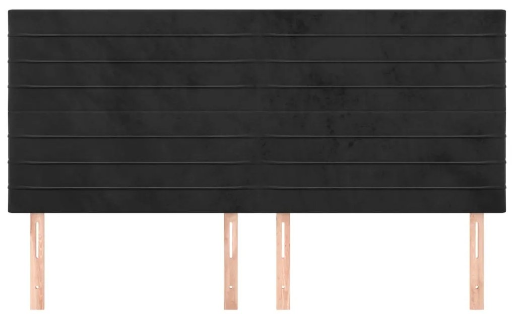 Cabeceira de cama 4 pcs veludo 80x5x78/88 cm preto