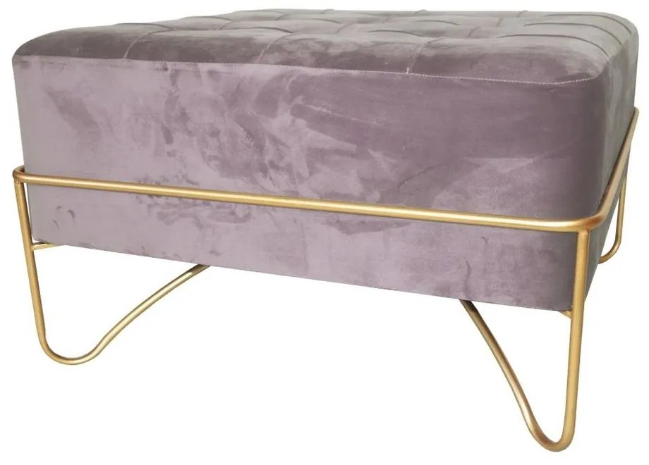 Banqueta Dkd Home Decor Cor de Rosa Poliéster Espuma Metal Dourado Madeira Mdf (80 X 80 X 47 cm)