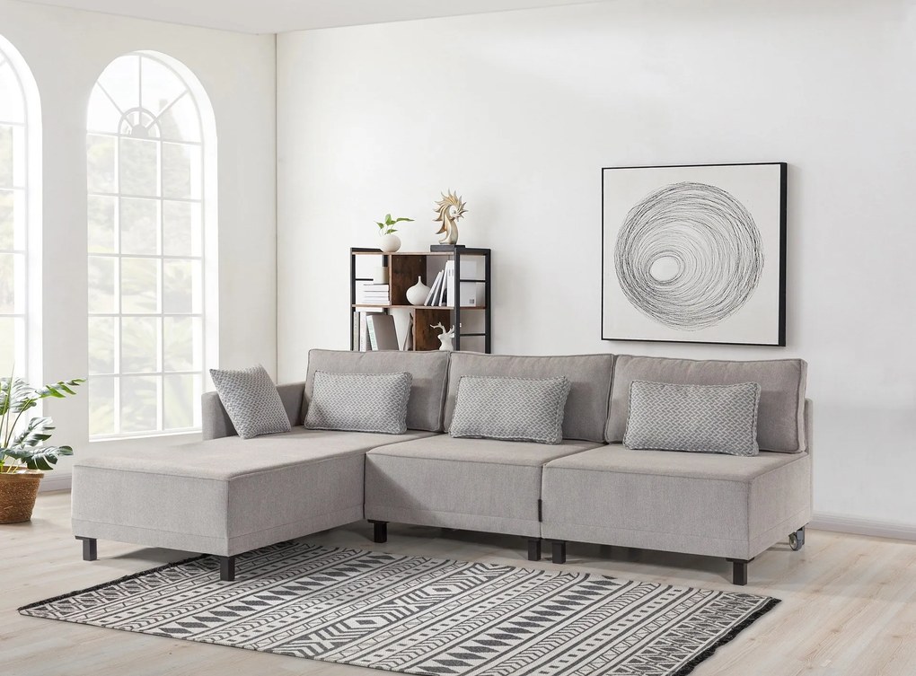 Sofá-Cama de Canto Matris – Cinzento – 285x90x192 cm