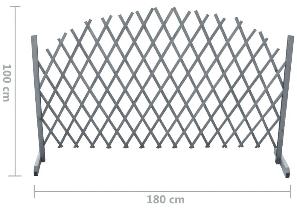 Cerca em treliça 1,8x1 m madeira de abeto maciça cinzento