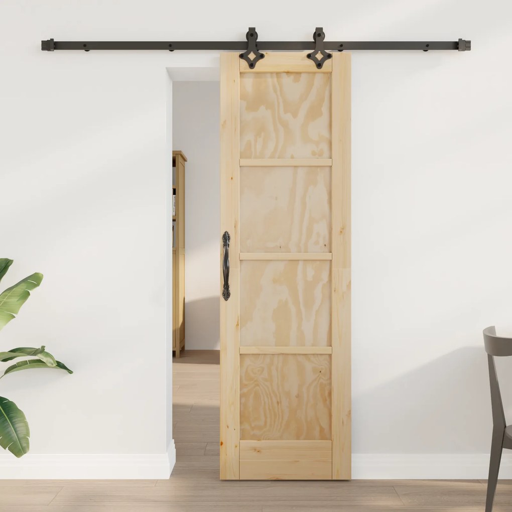 Porta Deslizante vidaXL com Conjunto de Hardware 61x198.5 cm Madeira M