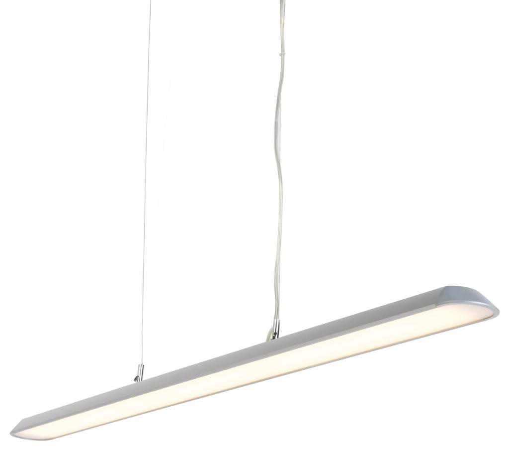Candeeiro de suspensão alongado moderno prateado 130 cm incl. LED - Duto S Moderno