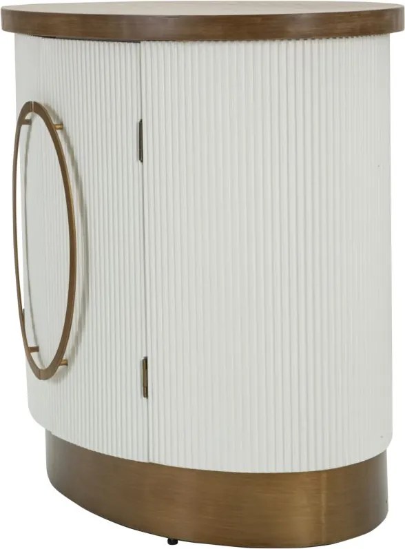 ARMÁRIO DE 2 PORTAS TOLOSA 79X48X67 CM BRANCO, CASTANHO E DOURADO
