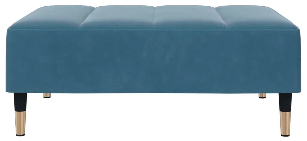 Apoio de pés 77x55x31 cm veludo azul