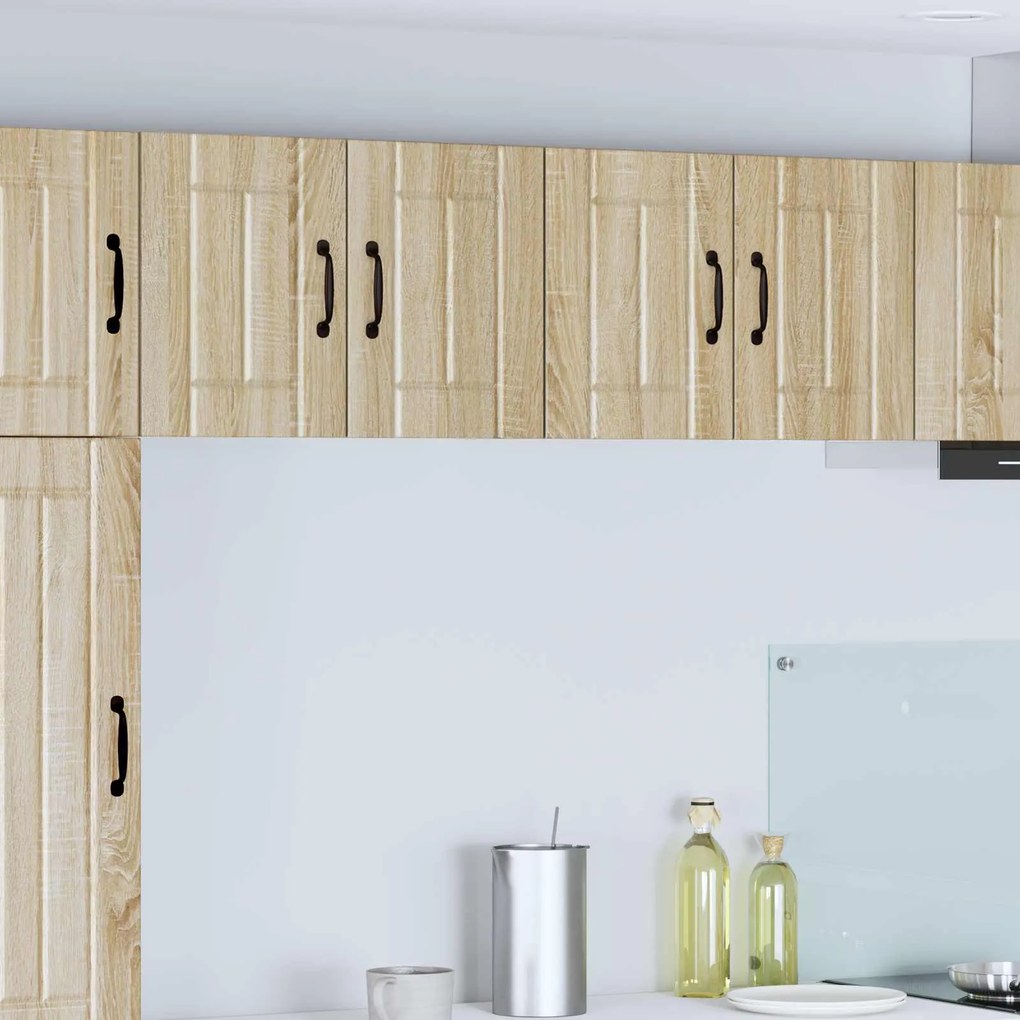 vidaXL Armários de parede para cozinha com porta 2 pcs Carvalho Sonoma