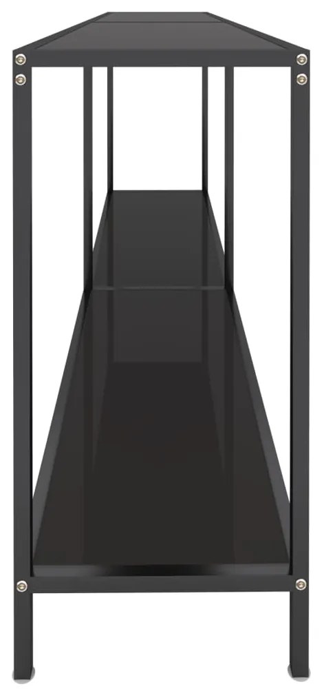 Mesa consola preto 180x35x75,5 cm vidro temperado