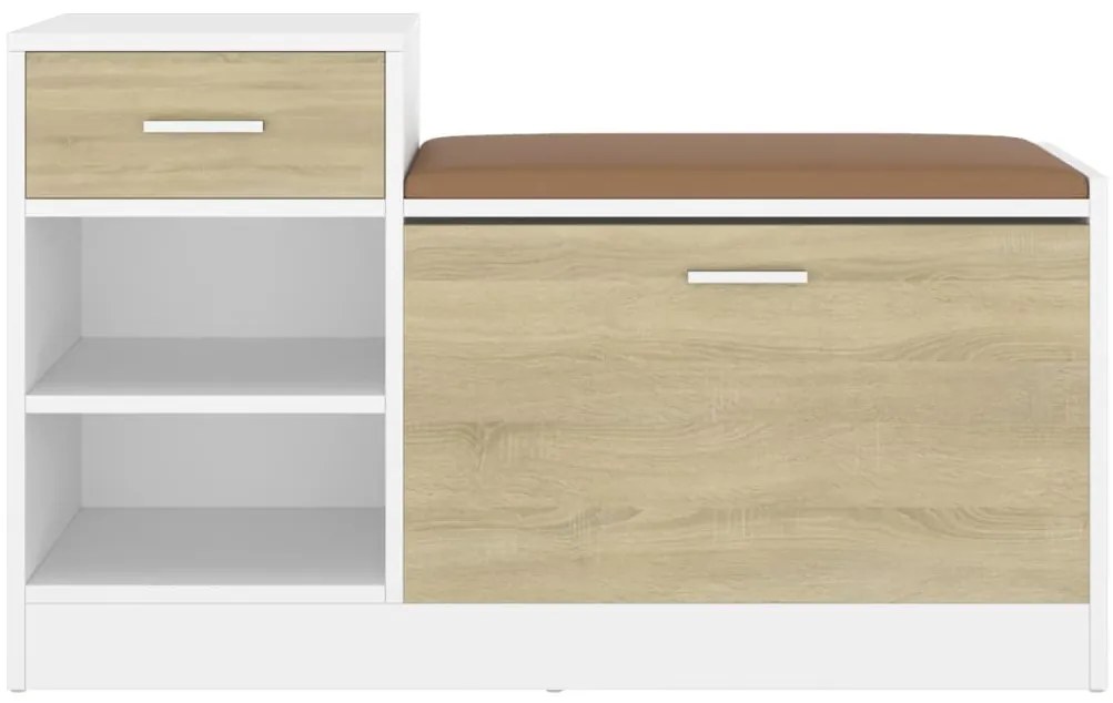 Banco sapateira 94,5x31x57 cm contraplacado branco/sonoma