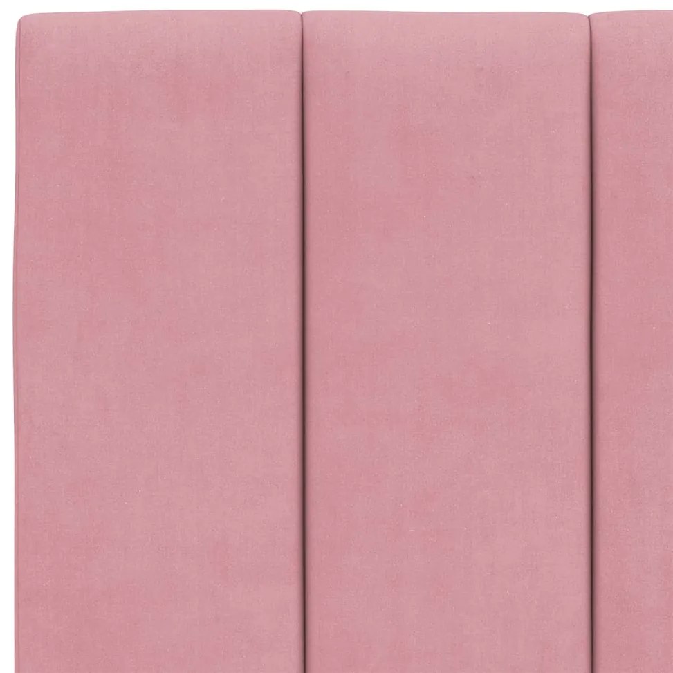 Estrutura de cama c/ cabeceira 120x200 cm veludo rosa